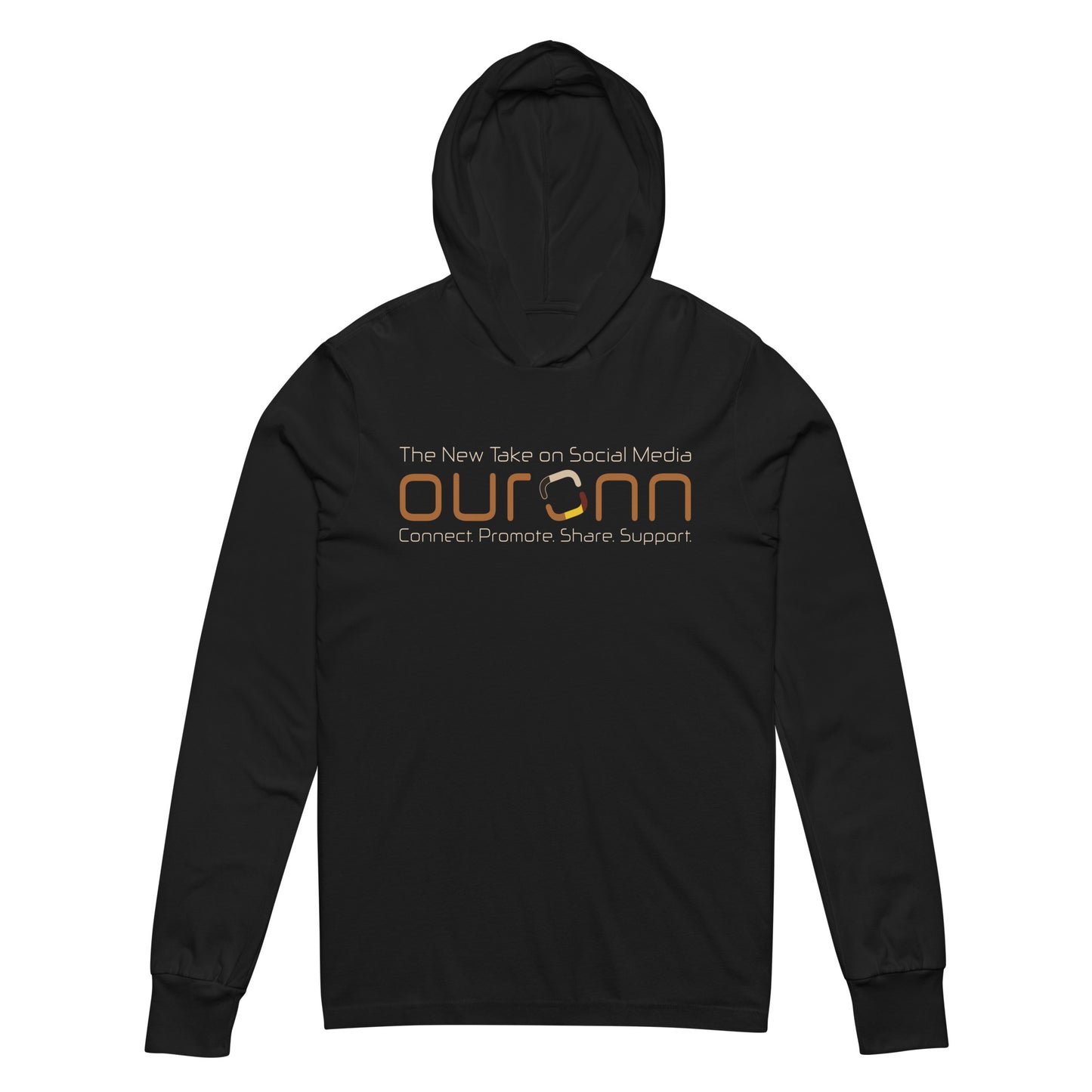 OURONN Staple Hooded Long-Sleeve Tee (Black)