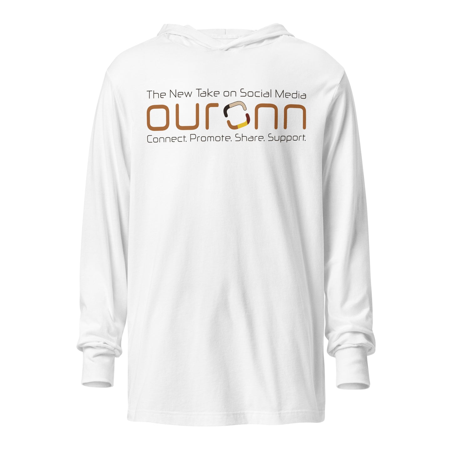 OURONN Staple Hooded Long-Sleeve Tee (White)