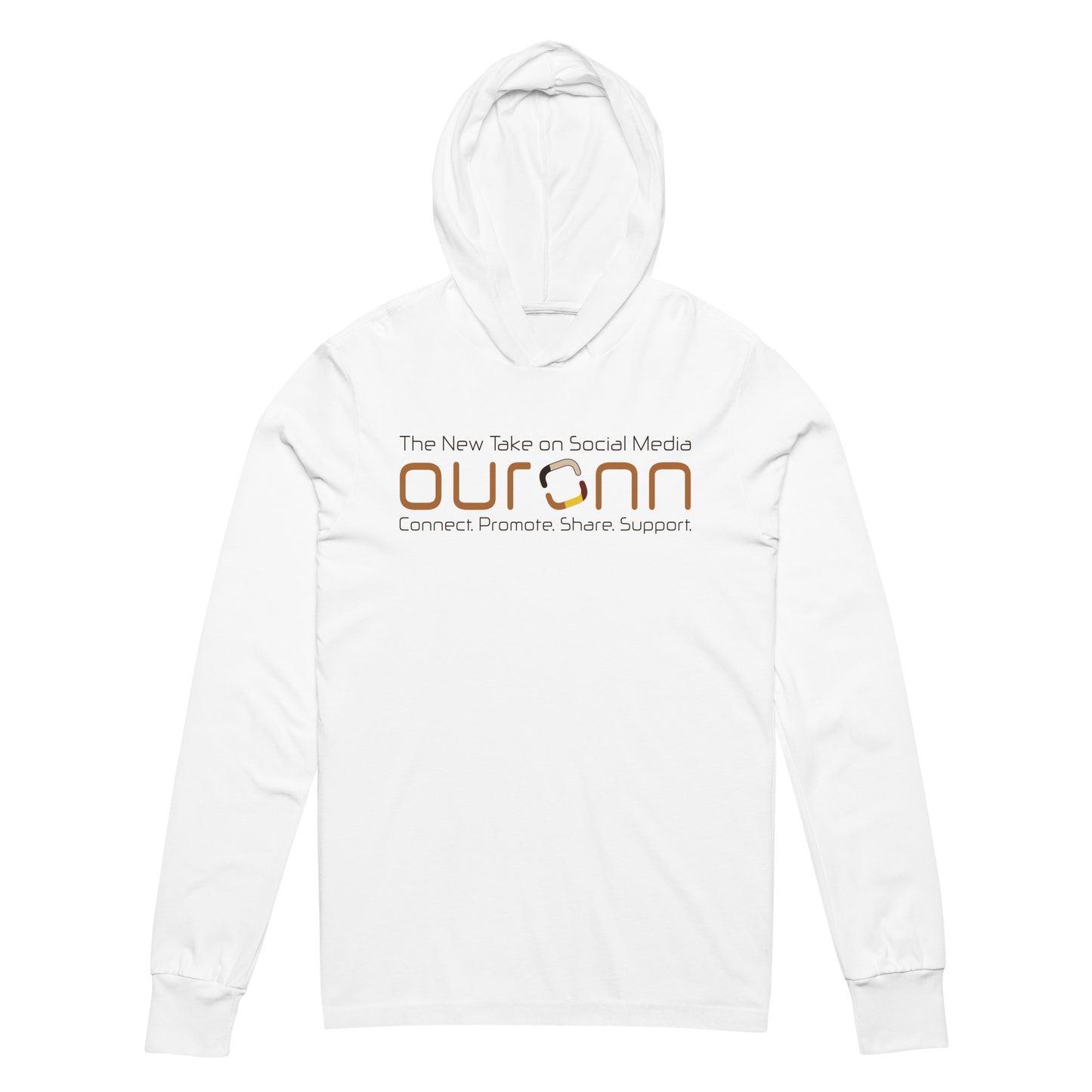 OURONN Staple Hooded Long-Sleeve Tee (White)